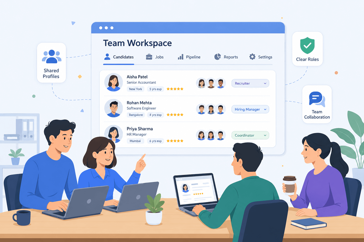 Team workspaces for staffing agencies